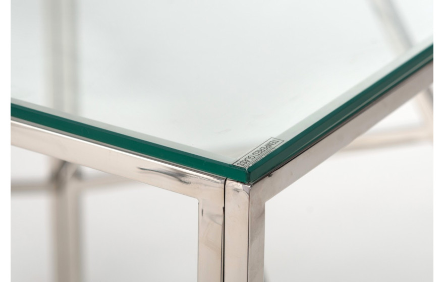 Журнальний стіл CF-2 прозорий + срібло Vetro