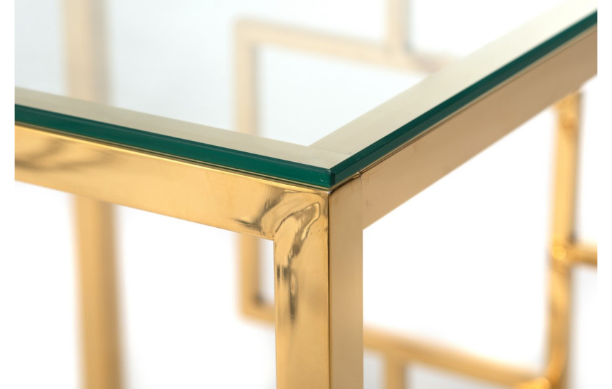 Кавовий стіл CL-2 прозорий + золото Vetro