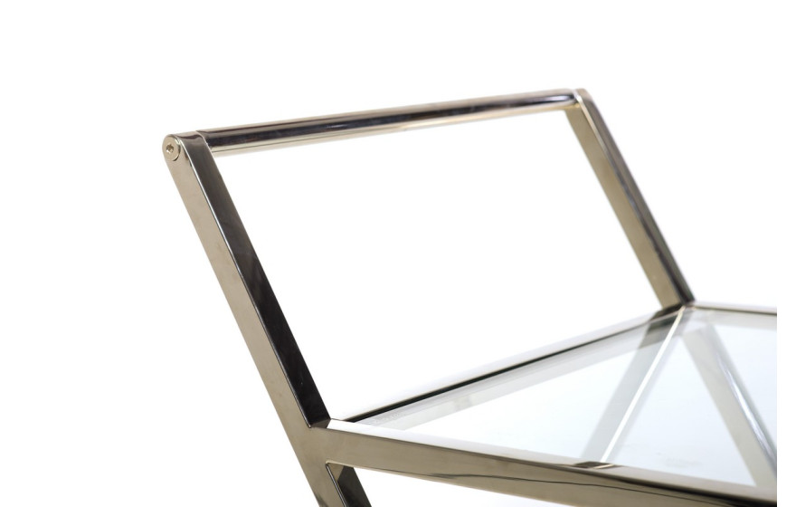 Сервірувальний стіл K-01 прозорий + срібло