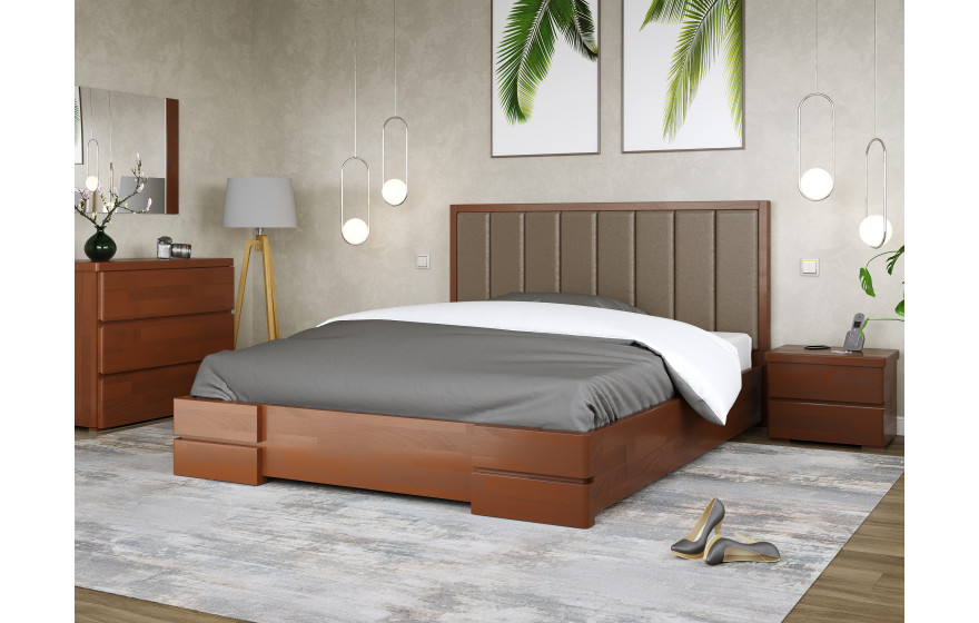 Ліжко дерев'яне Мілано з м'яким узголів'ям Arbor Drev
