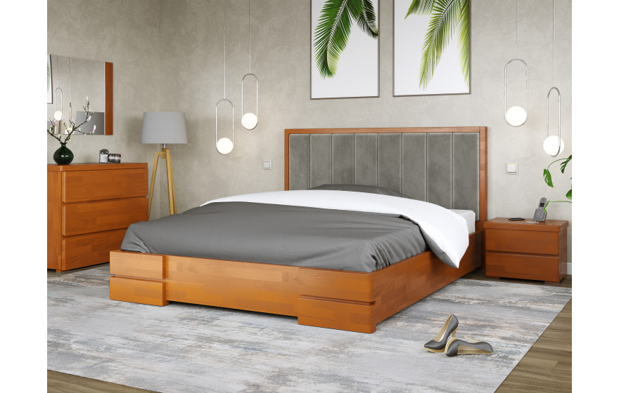 Ліжко дерев'яне Мілано з м'яким узголів'ям Arbor Drev