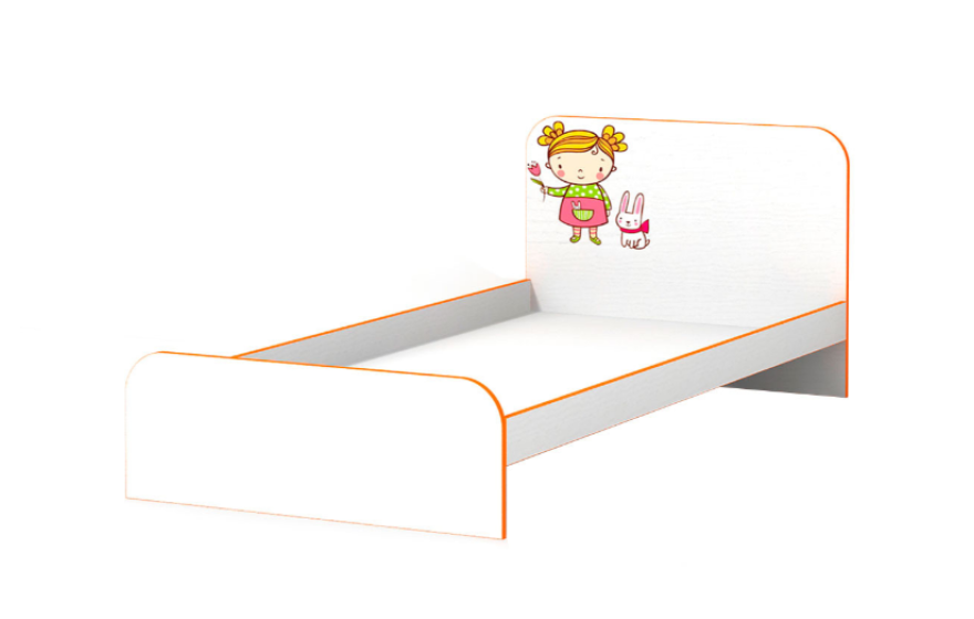 Детская Односпальная Кровать из ДСП, 90х190 см, Мандаринка без бортика без ящиков от LUXE STUDIO 