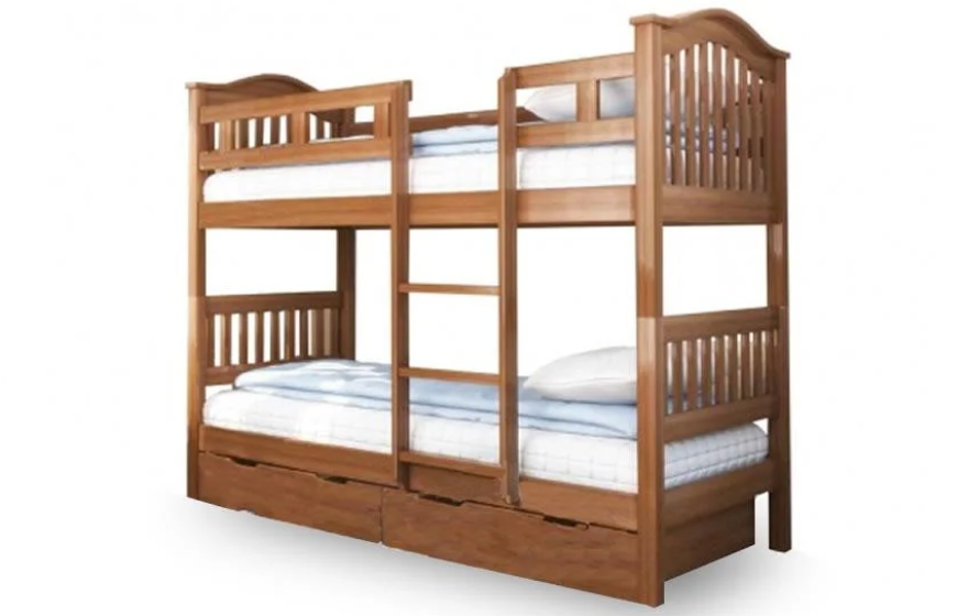Двоярусне дерев'яне ліжко трансформер Максим з ящиками Venger