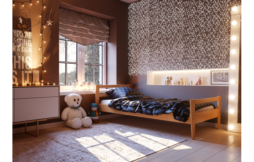 Дитяче дерев'яне односпальне ліжко Аліса ЧДК
