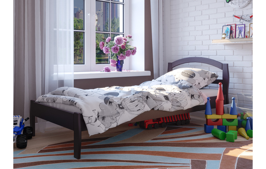 Дитяче дерев'яне односпальне ліжко Юлія ЧДК