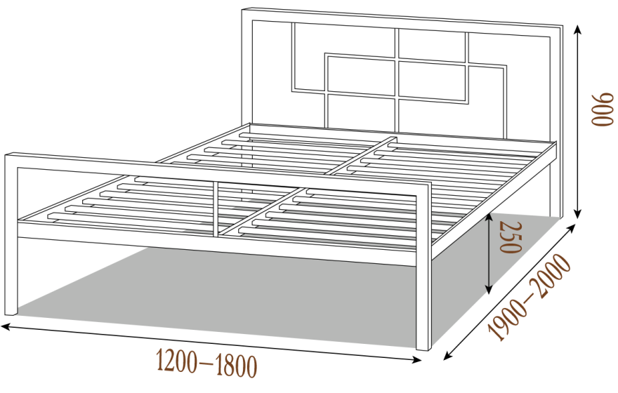 Металлическая кровать Квадро Металл-Дизайн