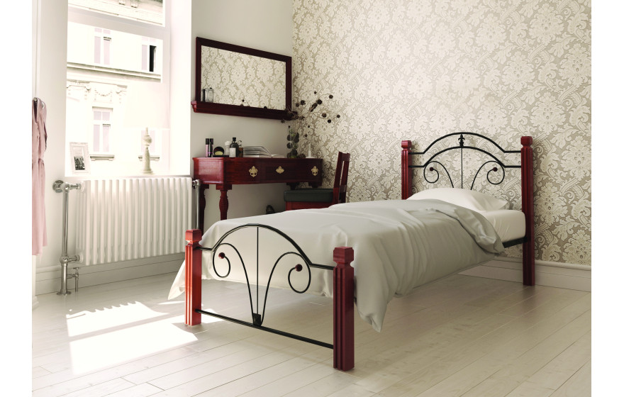 Металлическая кровать Диана Мини на деревянных ногах Металл-Дизайн