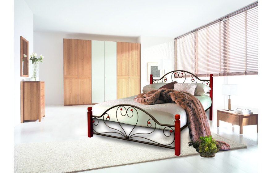 Металлическая кровать Джоконда на деревянных ногах Металл-Дизайн