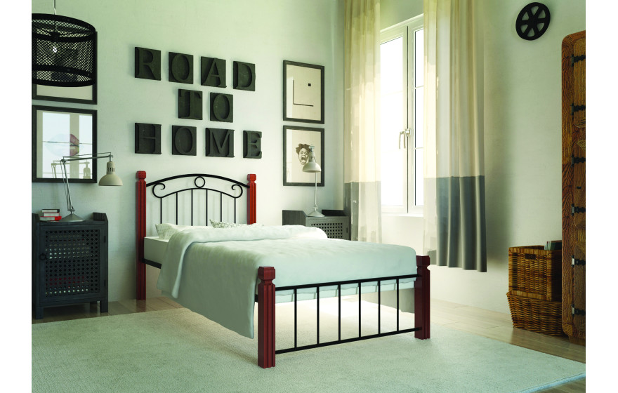 Металлическая кровать Монро Мини на деревянных ногах Металл-Дизайн
