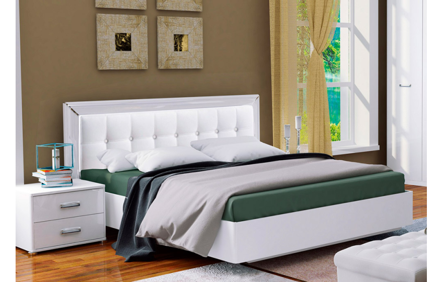 Ліжко двоспальне з м'яким узголів'ям Белла (без каркаса та матраца) MiroMark
