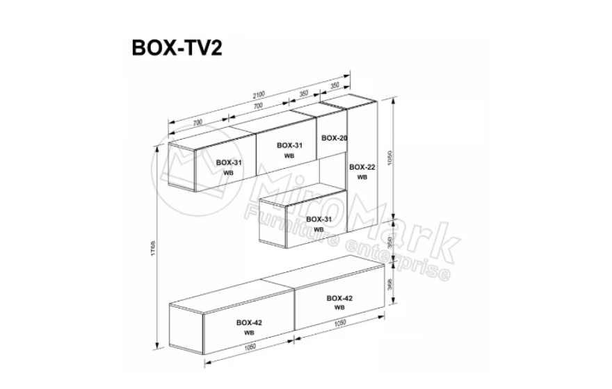 Меблева стінка BOX TV-2 MiroMark