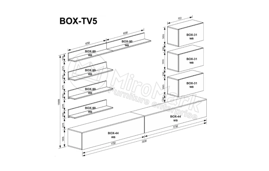 Меблева стінка BOX TV-5 MiroMark