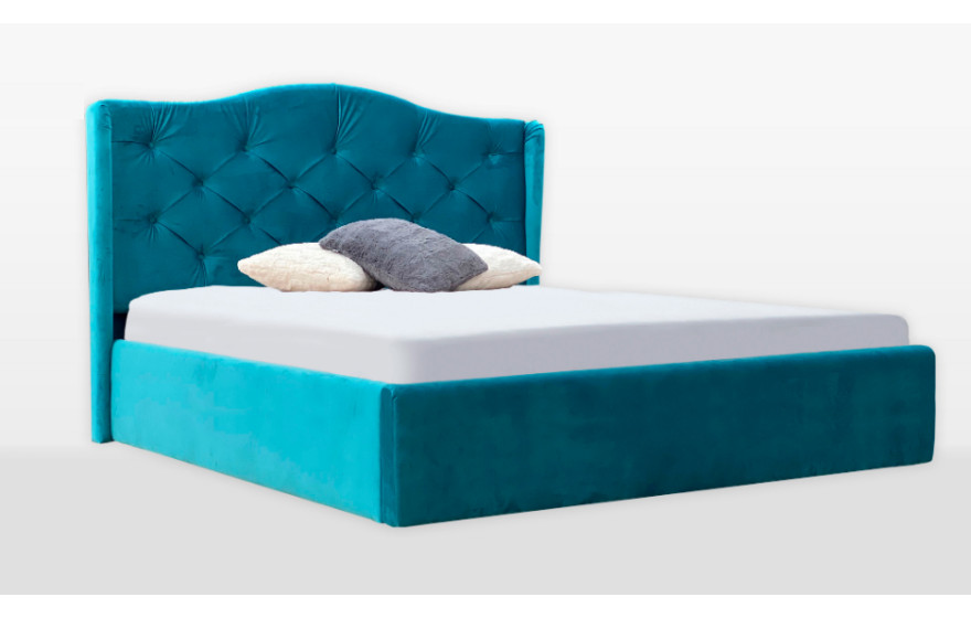 Ліжко двоспальне з м'яким узголів'ям та підйомним механізмом Monika MiroMark