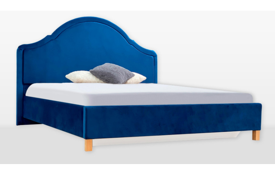 Ліжко двоспальне з м'яким узголів'ям та без підйомного механізму Карина MiroMark