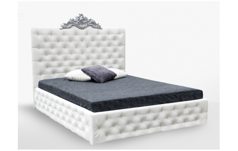 Ліжко двоспальне з м'яким узголів'ям та без підйомного механізму Діанора плюс MiroMark