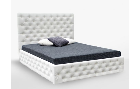 Ліжко двоспальне з м'яким узголів'ям та без підйомного механізму Діанора MiroMark