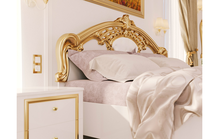 Ліжко двоспальне Єва з м'яким узголів'ям (без каркасу та матраца) MiroMark