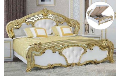 Ліжко двоспальне з підйомним механізмом та м'яким узголів'ям Єва (з каркасом, без матраца) MiroMark