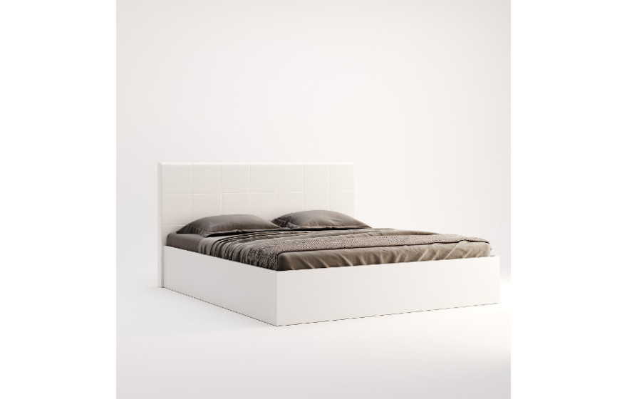 Ліжко двоспальне з м'яким узголів'ям та підйомним м-м Фемелі (з каркасом та без матраца MiroMark