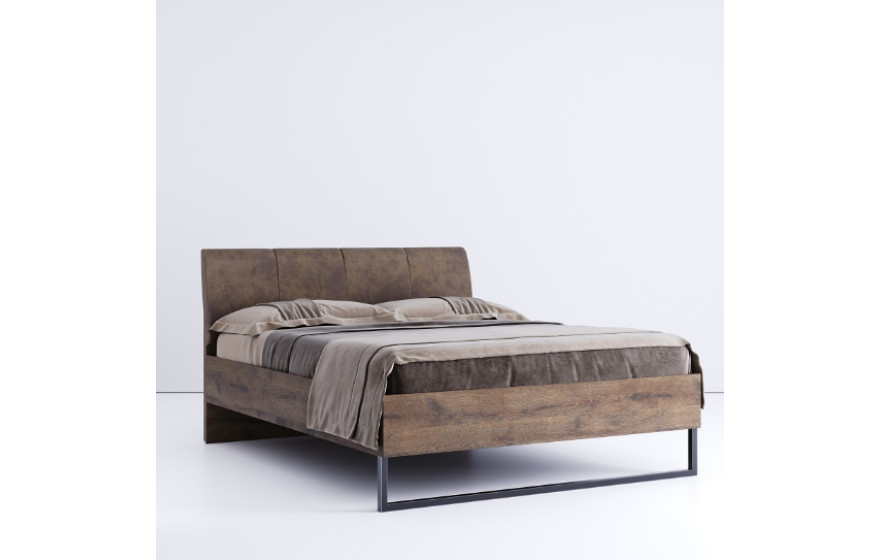 Ліжко двоспальне з м'яким узголів'ям Квадро 160х200 (без каркасу та матраца) MiroMark