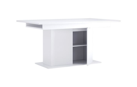 Стіл столовий розсувний трансформер з дверцятами Миромарк «Рома» 73,5x150x90 Білий