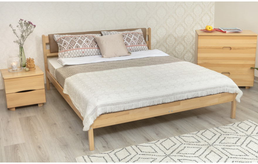 Деревянная кровать Лика без изножья мягкая спинка Олимп