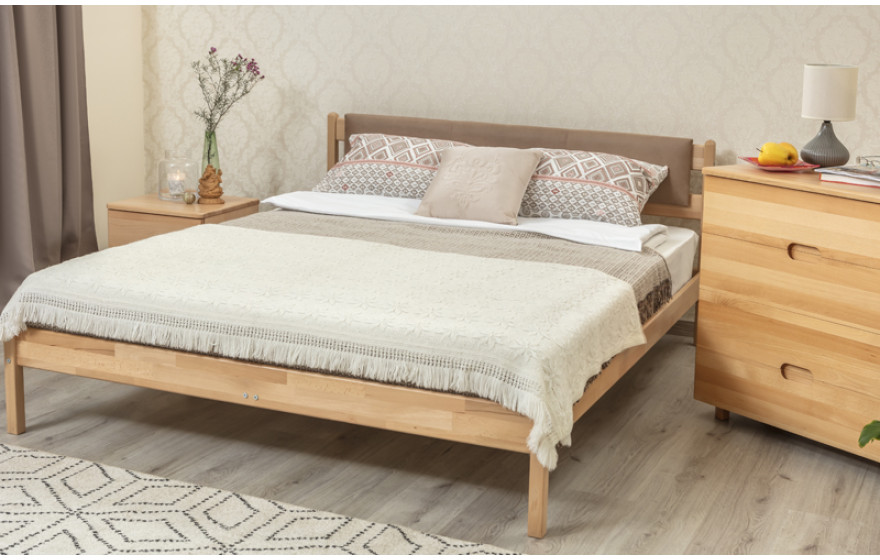 Деревянная кровать Лика без изножья мягкая спинка Олимп