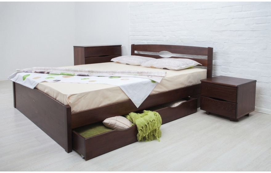 Деревянная кровать Лика Люкс с ящиками Олимп