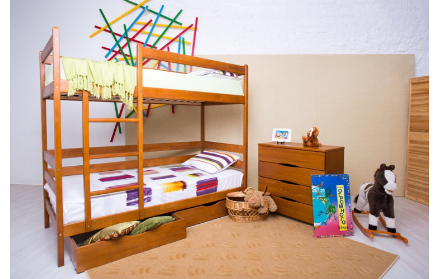 Двоярусне дерев'яне ліжко-трансформер Амелі Олімп