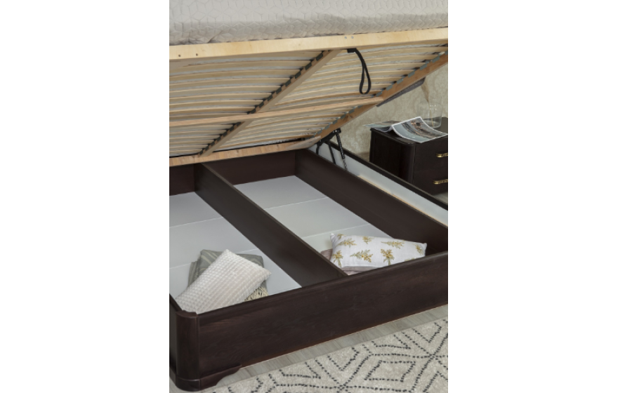 Деревянная кровать Милена с мягкой спинкой и механизмом Олимп