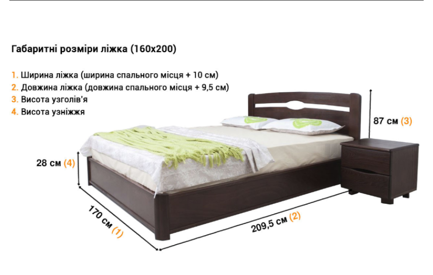 Дерев'яне ліжко Нова з механізмом Олімп