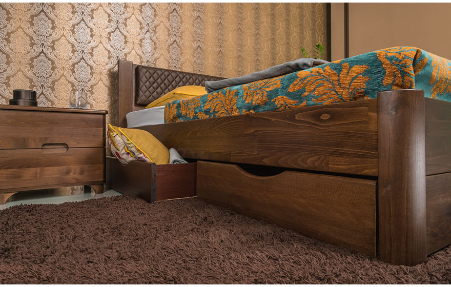 Деревянная кровать Грейс с ящиками Олимп