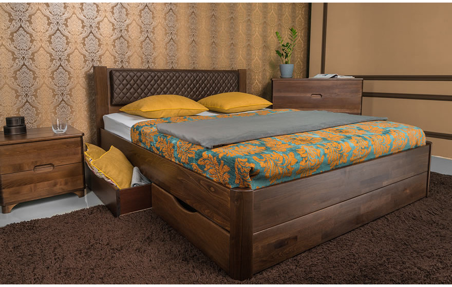 Деревянная кровать Грейс с ящиками Олимп