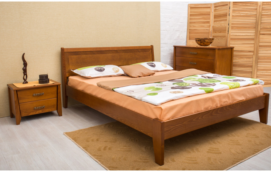 Деревянная кровать Сити без изножья с интарсией Олимп