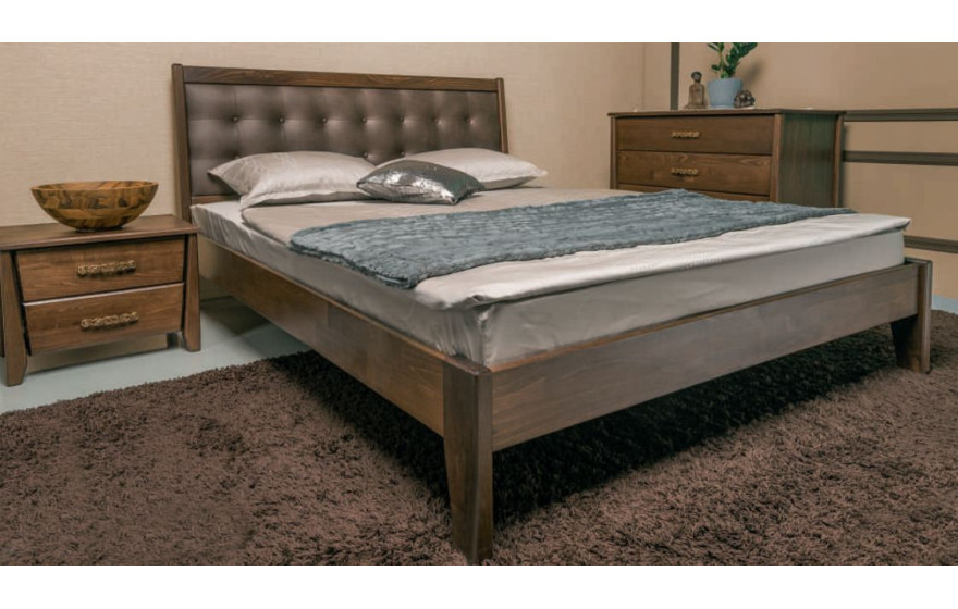 Деревянная кровать Сити Премиум с мягкой спинкой без изножья Олимп