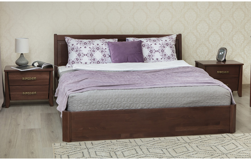 Деревянная кровать Сити с филенкой и подъемной рамой Олимп